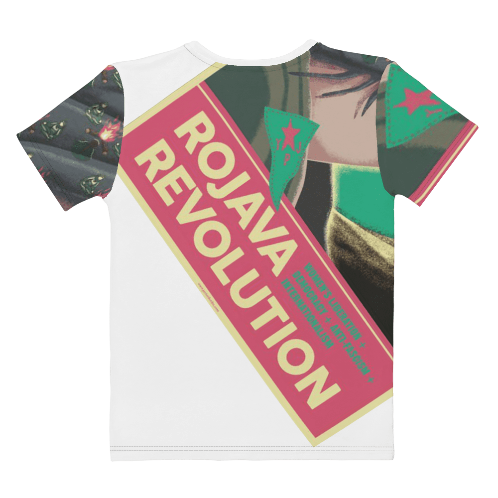 All over print womens crew neck Rojava t-shirt