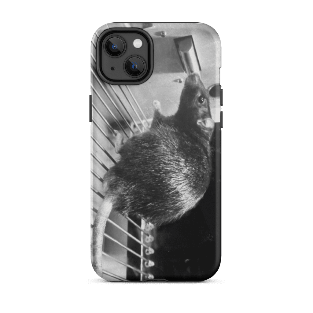 Skinner Box Rat - Tough iPhone case available at https://souled-out.world/products/skinner-box-rat-tough-iphone-case