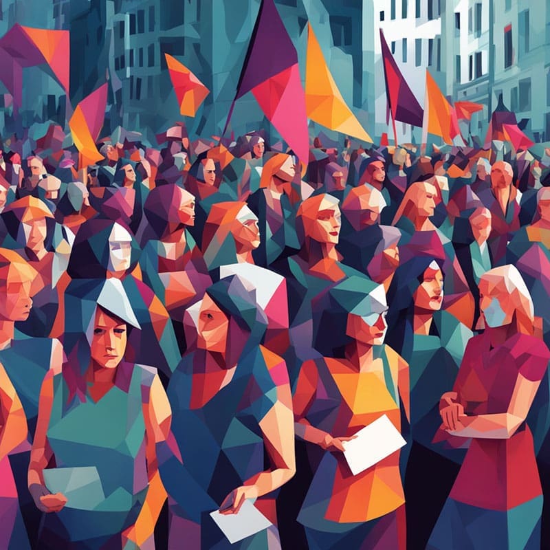 Women gathering at the Rosenstrasse protest