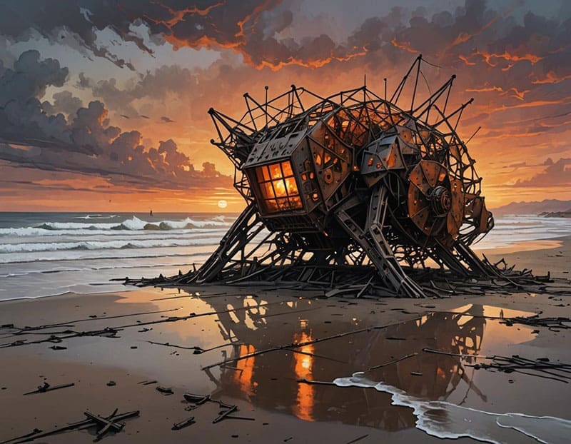 A Promises Project interpretation of a Theo Jansen Strandbeest